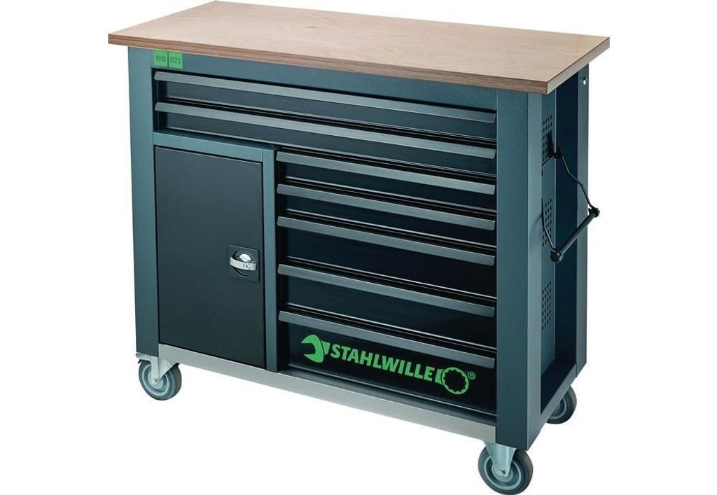 STAHLWILLE Mobile Werkbank WB 621 7 Schubl. anthrazit, RAL 7016; schwarz, RAL 9005 L.500mm x B.1150mm x H.1045mm