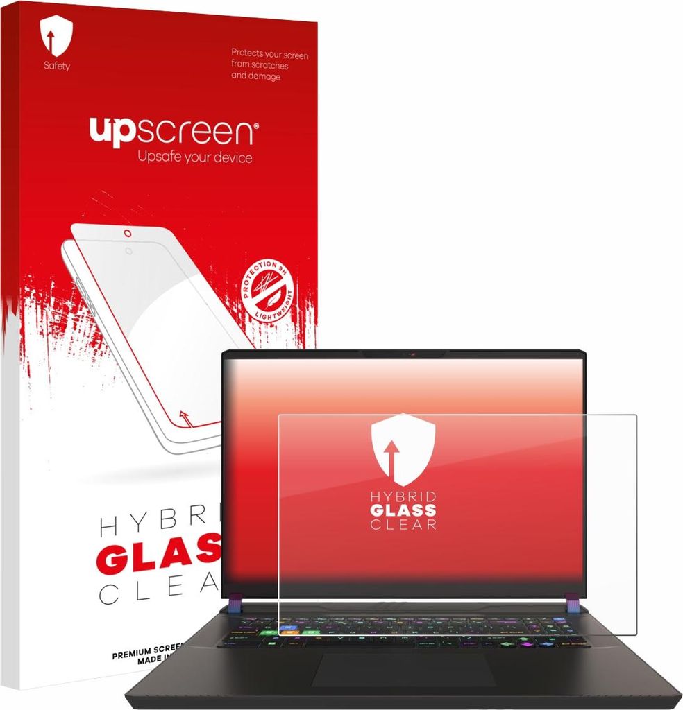 upscreen Schutzglas für MSI Vector 17 HX Schutzfolie Panzer Folie Glas Display Schutz klar