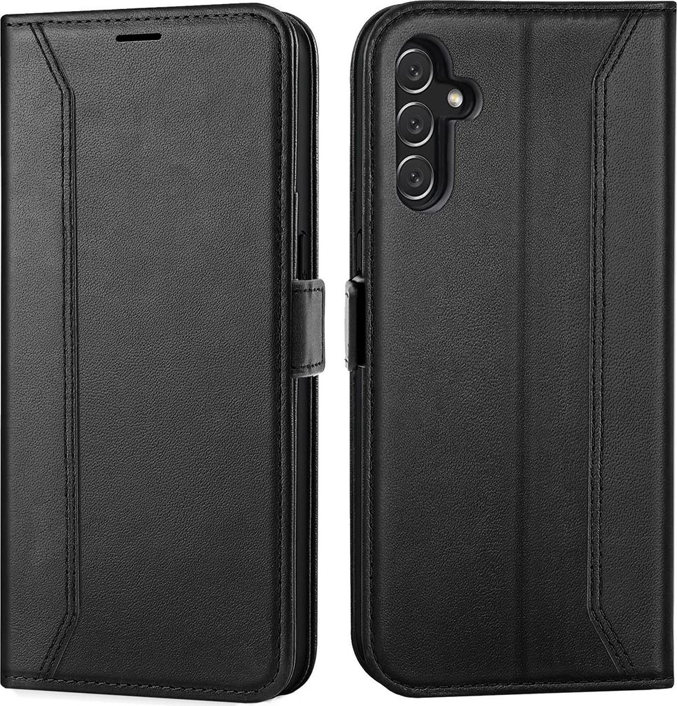 Handyhülle für Samsung Galaxy A54 5G Hülle Flip Case klappbare Tasche Schutzhülle, Schwarz