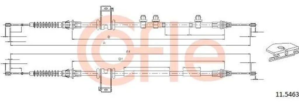 Câble de frein à main pour Ford Fiesta et B-Max - Réparation OE 1513863