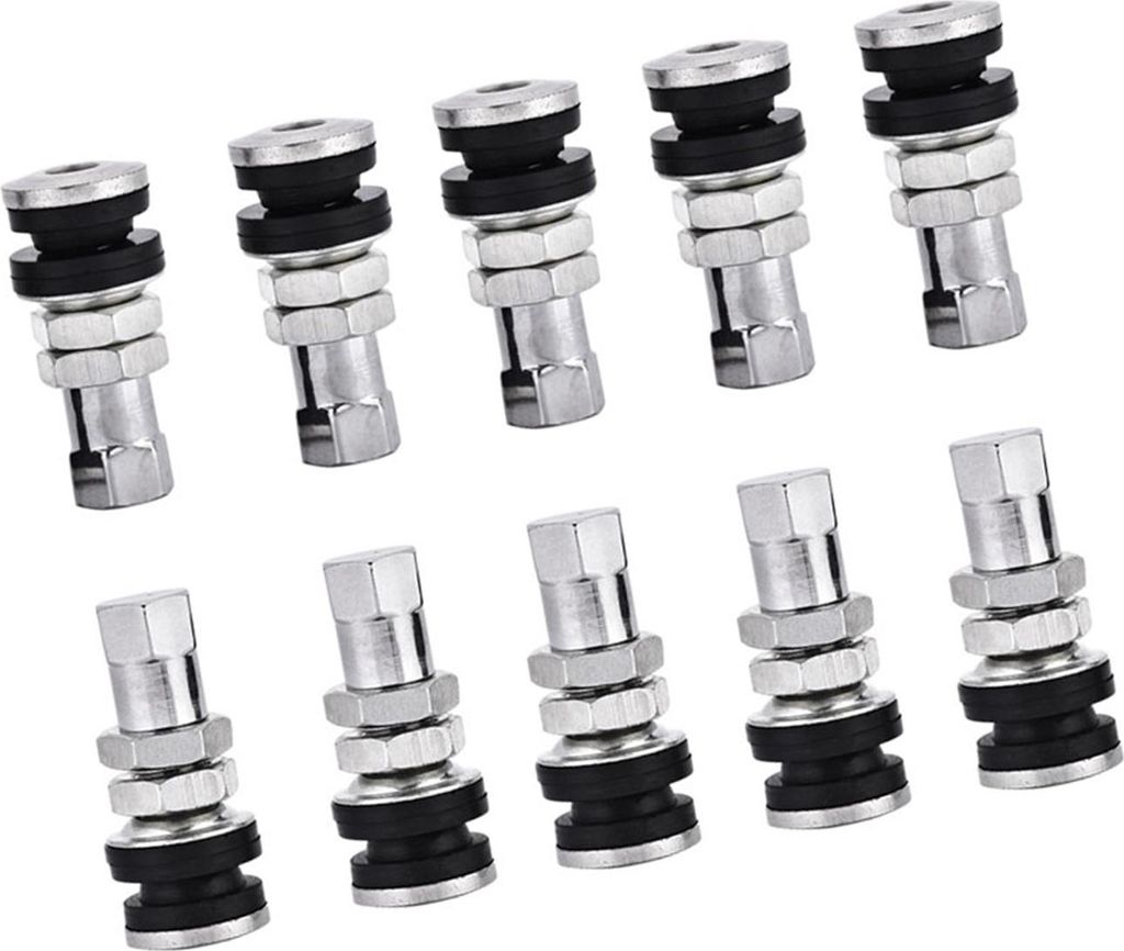 10pcs TR161 Metall Auto LKW Motorrad Bolt In Reifen Reifenventil kurze Vorbauten mit Staubkappe