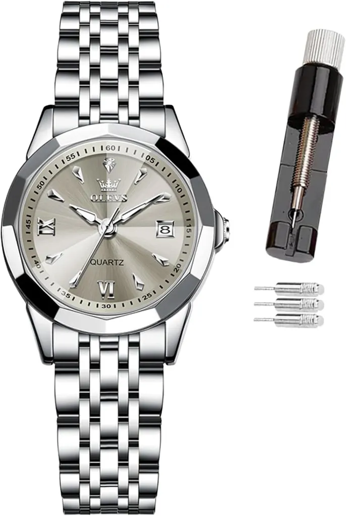Regalo Perfetto Donna: Orologio con Diamanti e Bracciale in Acciaio