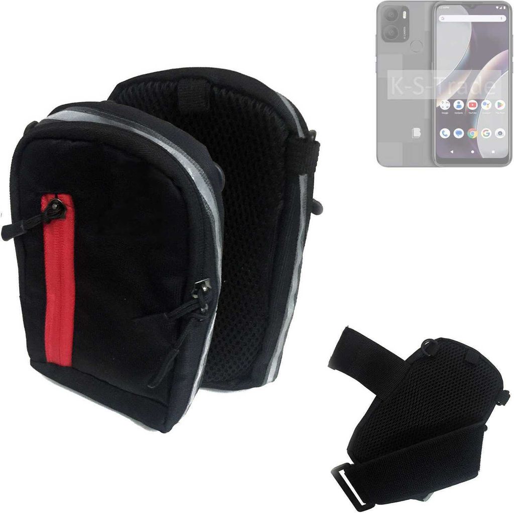 K-S-Trade Outdoor Gürteltasche Holster Umhängetasche kompatibel mit BLU G43 schwarz Handy Tasche Case travelbag Schutz Hülle Handy Hülle