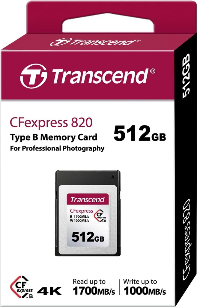 Carte CFexpress Transcend 512GB - Idéale pour Vidéo RAW et Photo Sport