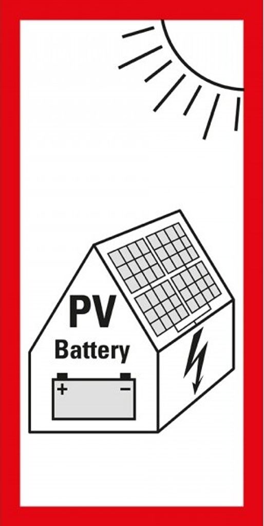 Dreifke Aufkleber I Hinweisschild Photovoltaikanlage mit Batteriespeicher......