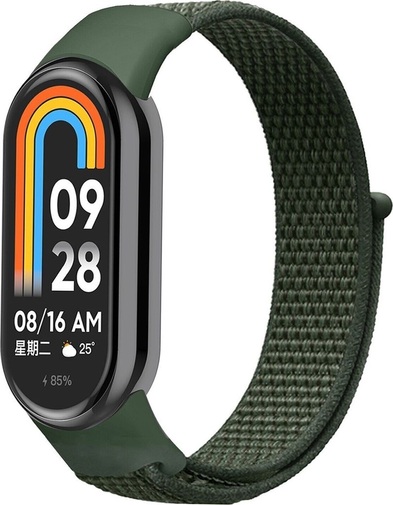 Strap-it Xiaomi Smart Band 8 Nylon Armband (Armeegrün)