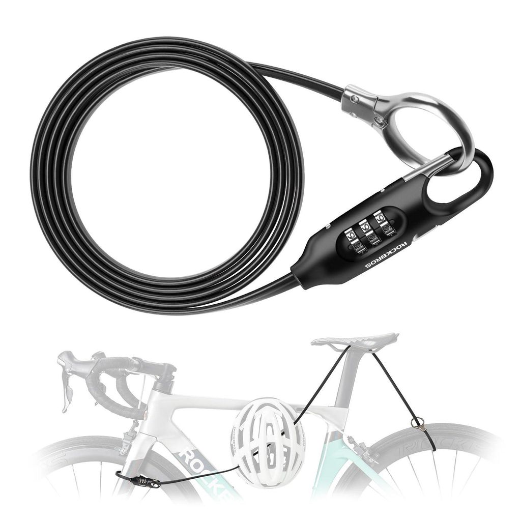 ROCKBROS Fahrradschloss Helmschloss 150cm Kabelschloss Produktbild 