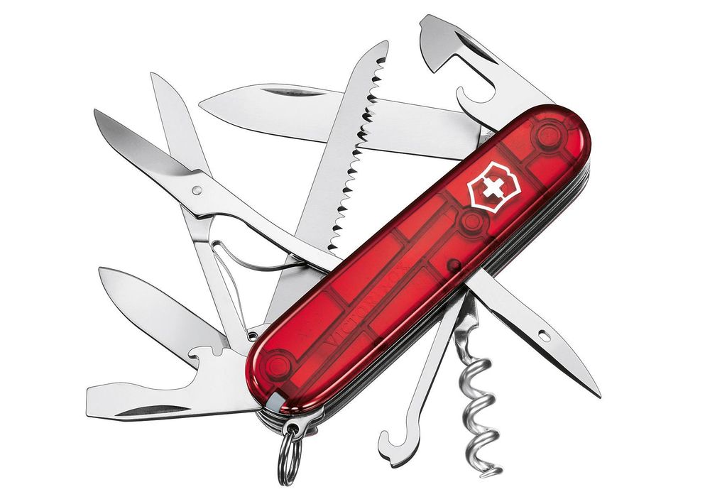 Victorinox Huntsman 91 mm rot transparent Blister Produktbild 
