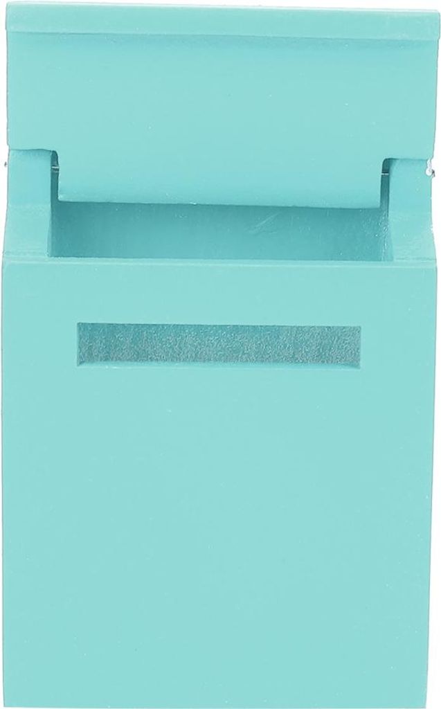 1:12 Mini-Puppenhaus-Dekoration, Villa-Zubehör, farbiger Holz-Briefkasten, umklappbarer Briefkasten, Grün