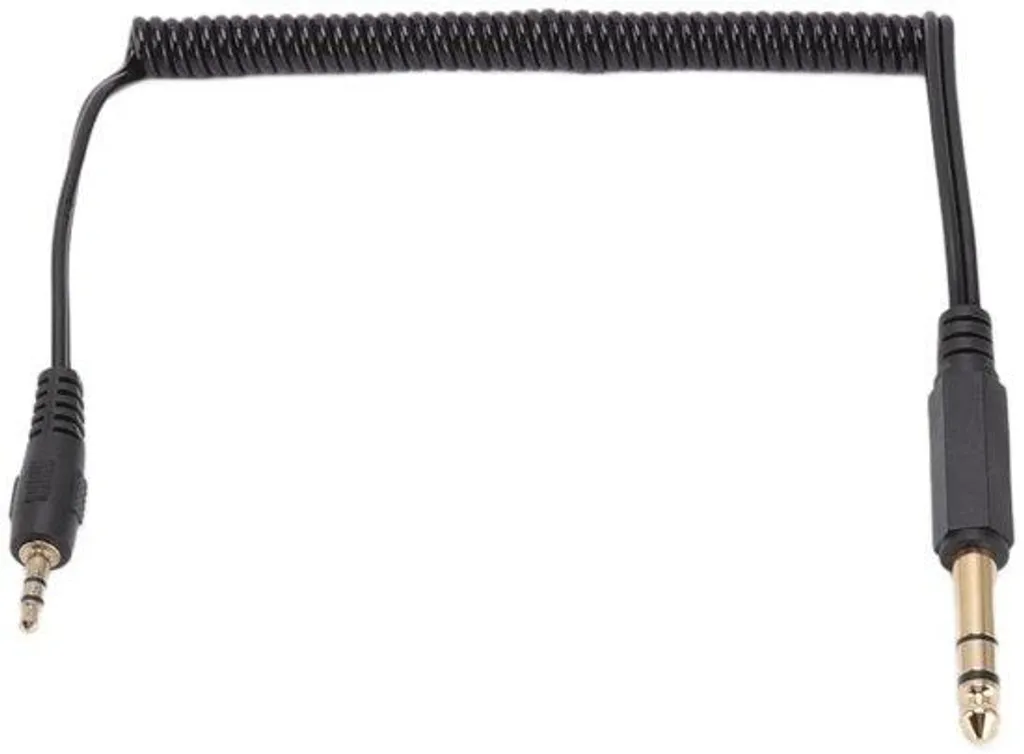 Allecto Premium Câble Spiralé Jack 6.35mm vers 3.5mm Plaqué Or 1.5m