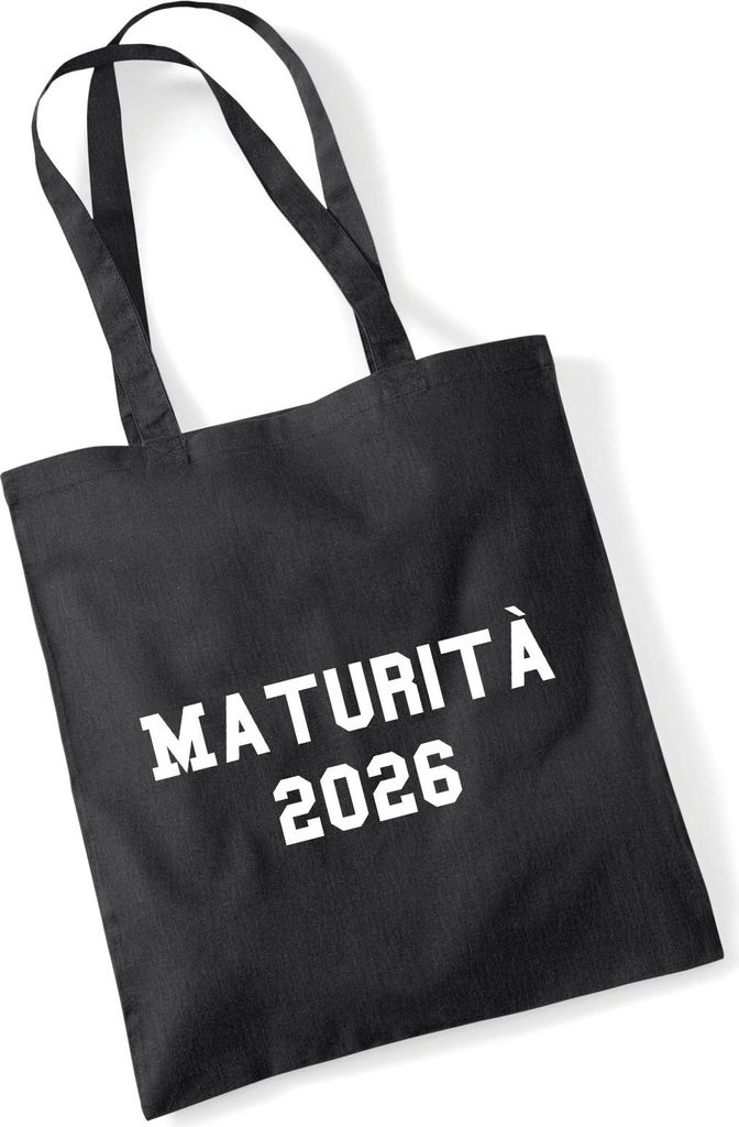 Huuraa Jutebeutel Maturità 2026 Abschluss Italien 10 Liter Black Baumwolle Tasche Geschenkidee
