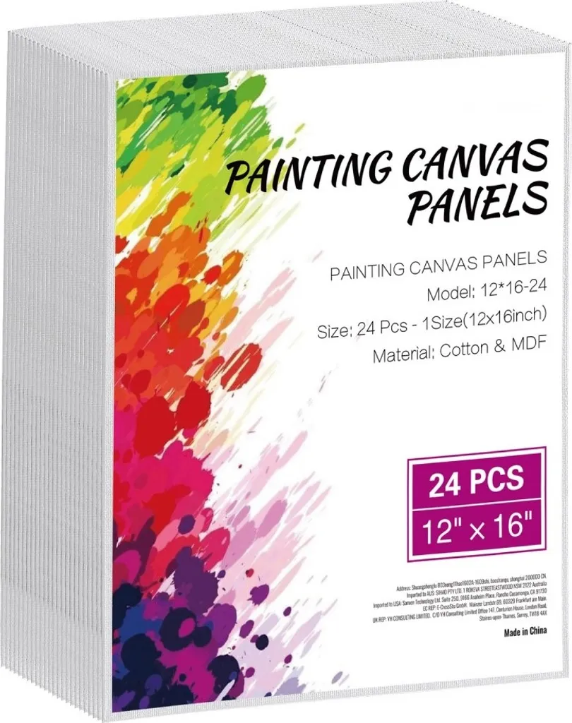 Set 24 Tele Pittura 30x40cm - Pannelli in Cotone Bianco Professionali