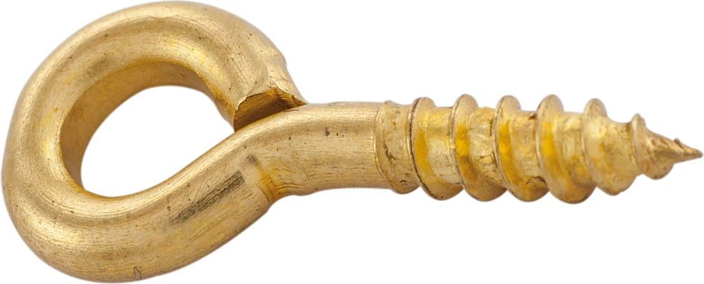 Ringschrauben mit Holzgewinde Wandhaken 6x12 mm Ösenschrauben Stahl vermessingt