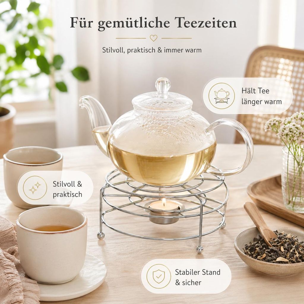 Stövchen verchromt 17 cm Stövchen