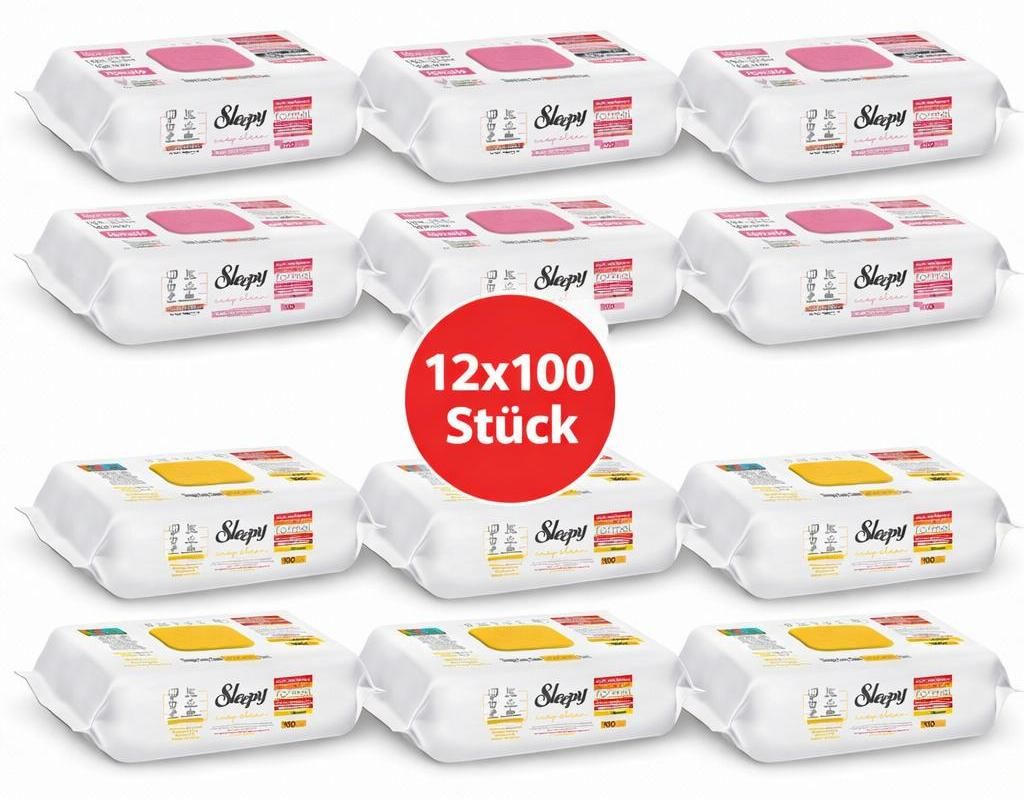 Sleepy Easy Clean Oberflächenreinigungstücher – 6x100 Gelb + 6x100 Pomelo | Reinigungstücher Set