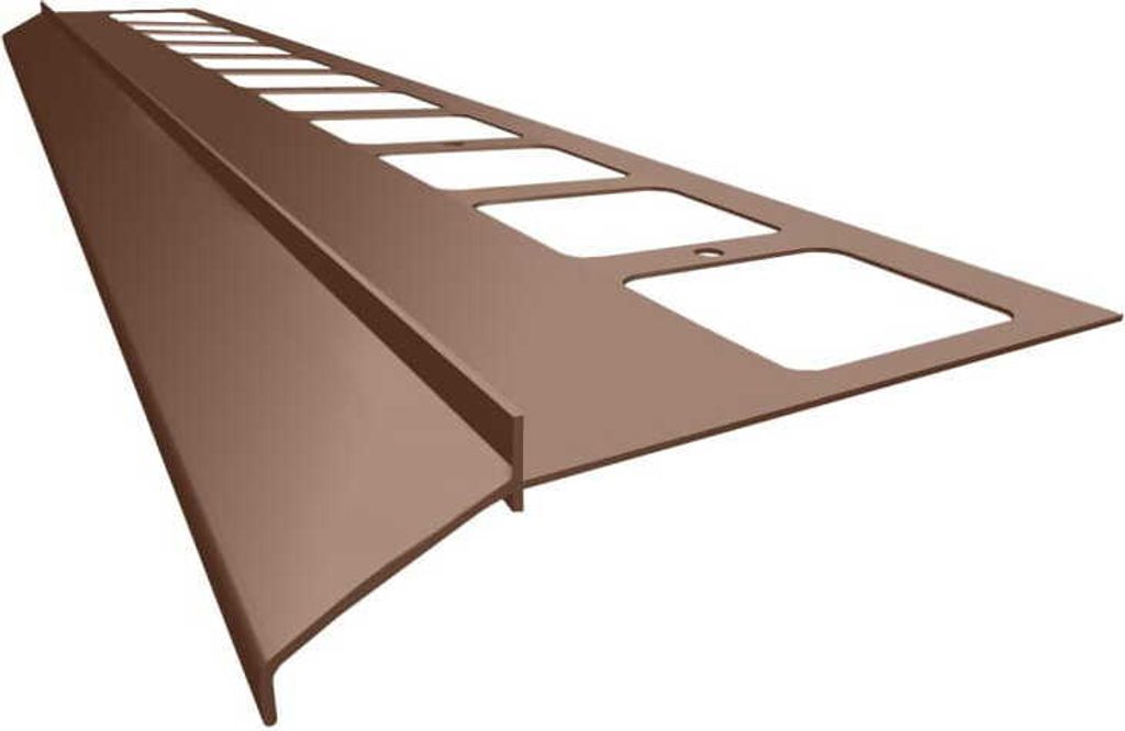 Renoplast Aluminium Traufprofil K100 Keramikboden, Profil 200cm, Braun