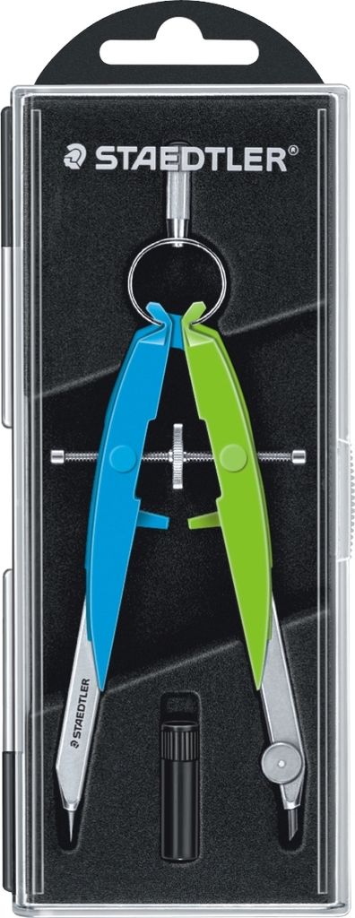Präzisions-Geometriezirkel Mars Comfort Neon blau/grün Packung mit 5 Stück