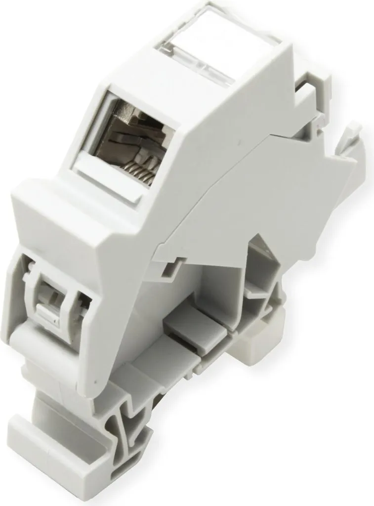 ROLINE Adaptateur Rail DIN Keystone avec Module Cat.6A Blindé 45mm - 5