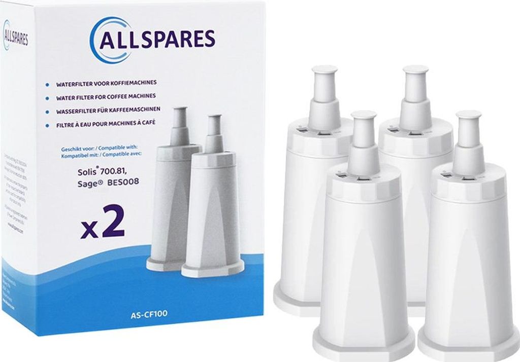 AllSpares Wasserfilter (4x) geeignet für Sage Kaffeemaschinen Ersatzfilter für