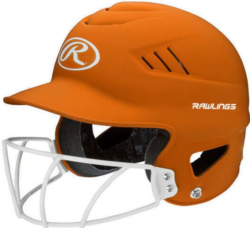 Rawlings RCFHLFG Coolflo Matte Highlighter Softball Batting Helmet w/Mask | Adult Color Orange Baseball/Softball Artikel