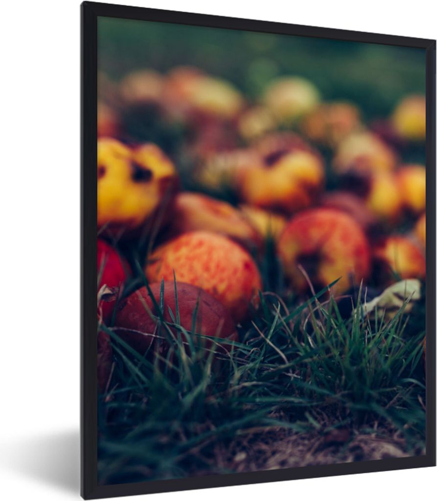MuchoWow Gerahmtes Poster Landdekoration - Herbst - Apfel - Obst 30x40 cm - Poster mit Schwarzem Bilderrahmen Wandposter Rahmen Foto Bilder - Wan...