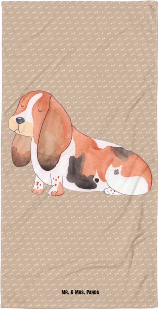 Mr. & Mrs. Panda Strandtuch Hund Basset Hound - Hundeglück - Geschenk, Duschtuch, Hundeliebe, Großes Badehandtuch, Frottee-Handtuch, Sprüche, Ha...