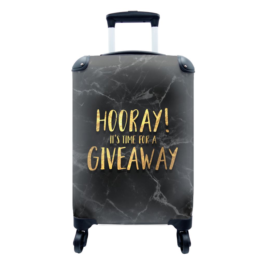 MuchoWow Koffer Handgepäck Trolley Rollkoffer Kleine Reisekoffer mit 4 Rollen - Zitate - Geschenk - Gold - Marmor - Cabin Size < 55x40x23 cm & 5...