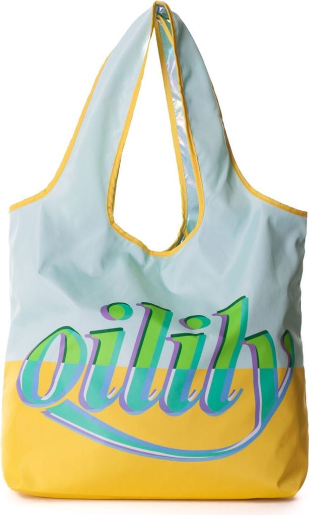Oilily Schultertasche Speak Joy Shopper Yellow mint gelb