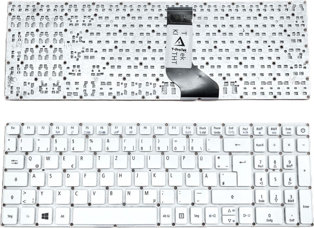 DEUTSCHE-Tastatur Keyboard Weiß kompatibel für Acer Aspire E5-573-32