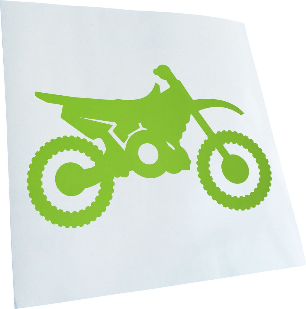 Kiwistar - Autoaufkleber - Motocross Bike - Lindgrün - 60x38cm - Aufkleber für Auto, Laptop, Fahrrad, LKW, Motorrad mehrfarbig JDM Decal Racing