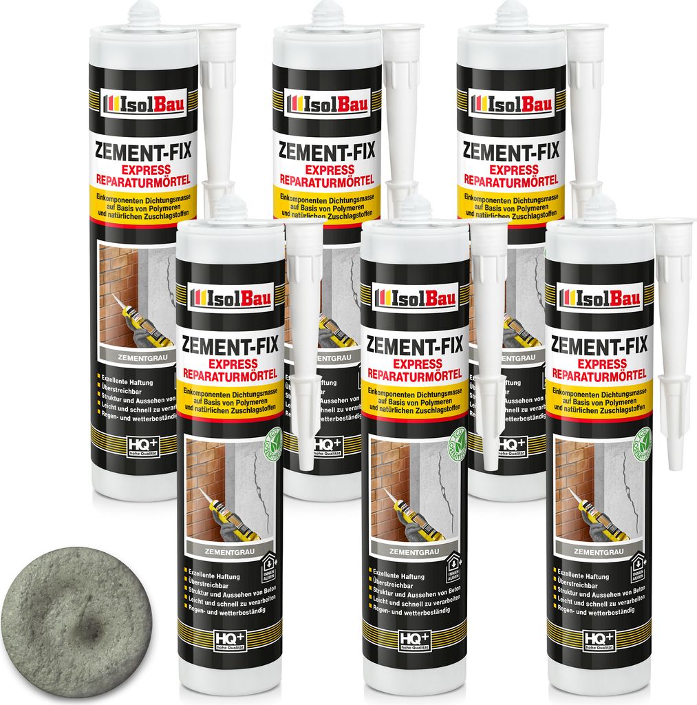 Isolbau Zement-Fix 6 x 300 ml Zementgrau Express Produktbild 