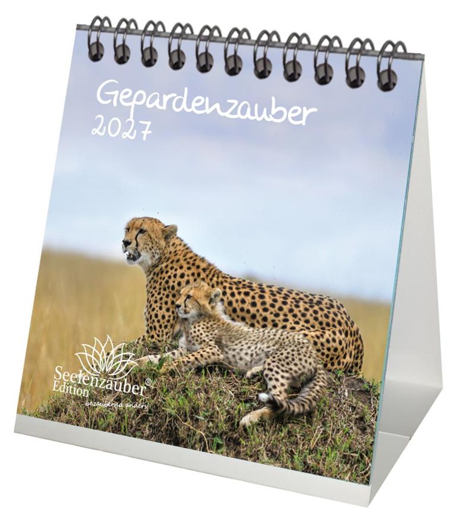 Gepardenzauber Tischkalender 10x10cm für 2027 Gepard - Produktbild 