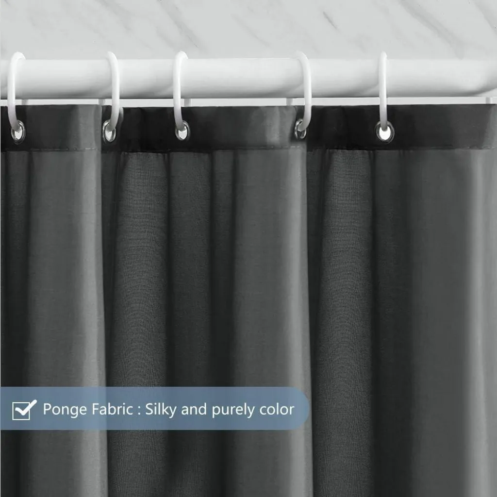 Rideau de douche 120x180 textile imperméable polyester gris foncé