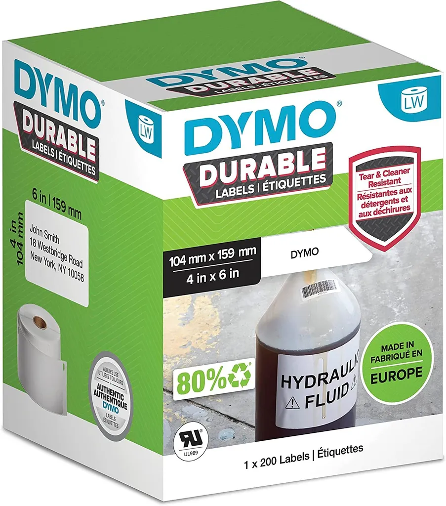 DYMO LabelWriter Étiquettes High Performance 104 x 159 mm - 200 unités