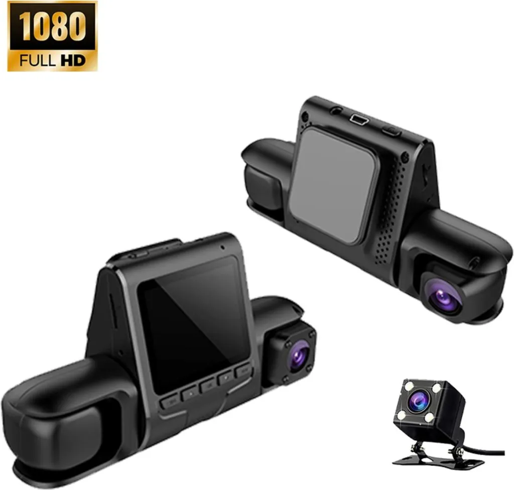 INF Dash Cam WiFi A19 Tripla Lente | Sicurezza 360° Auto con TF 32GB