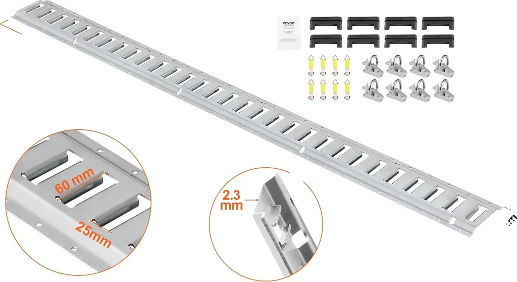 Kit d'arrimage E-Track pour aménagement de fourgon utilitaire de 5ft