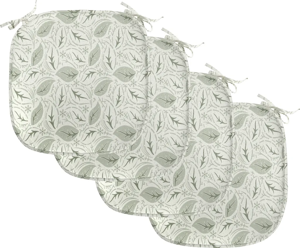 Galettes de Chaise 40x40 cm avec Sangles et Tissu Imperméable Vert
