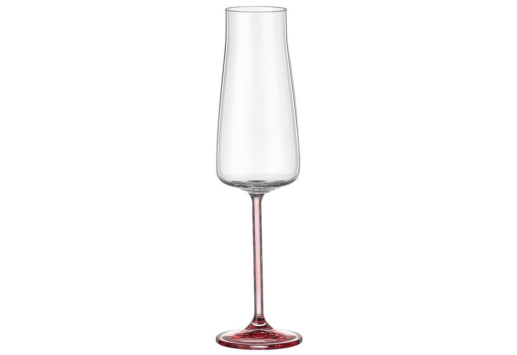 BOHEMIA CRISTAL Alex rose Sektglas, Inhalt: 0,21 Liter, Höhe: 251 mm