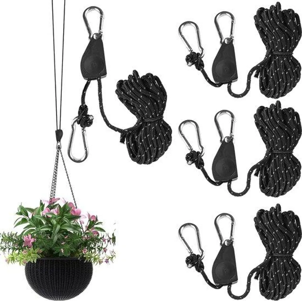 Kit de 4 cordes de tension avec crochets de 68kg pour camping sécurisé