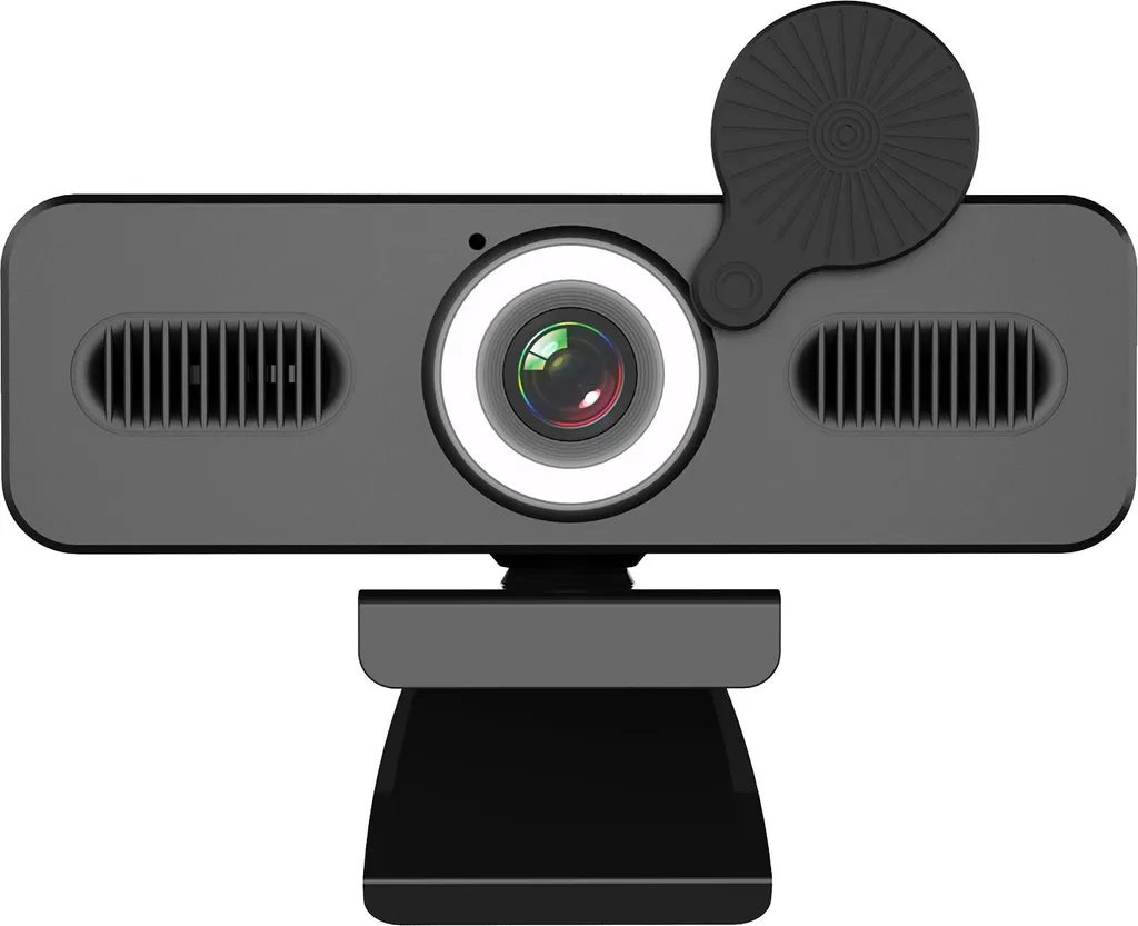Webcam PC Full HD avec lumière LED et micro pour ordinateur de bureau