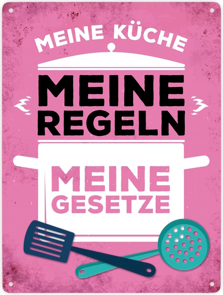 Meine Küche - Meine Regeln - Meine Gesetze Metallschild XXL Schild
