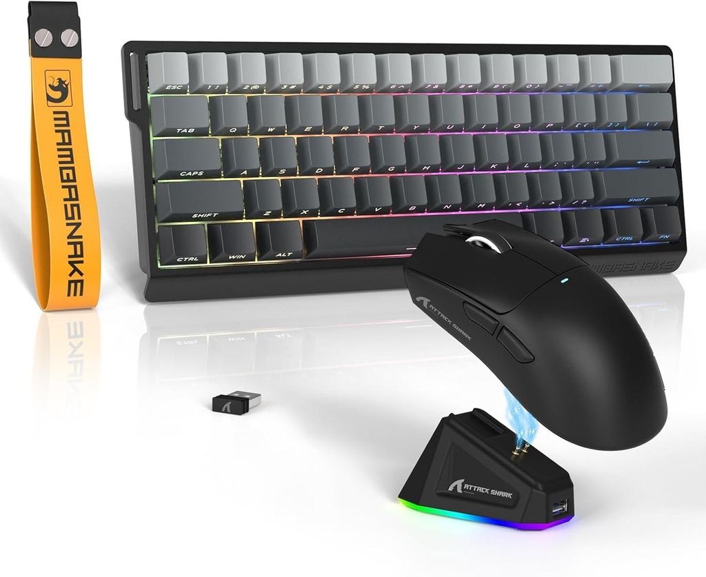 Kabelloses Gaming-Set X60HE Tastatur & X11 Maus, Hall Effect Schalter, 22.000 DPI, Tri-Mode BT/2.4G/USB-C, ultraleicht, Rapid Trigger, RGB, 8K Polling
