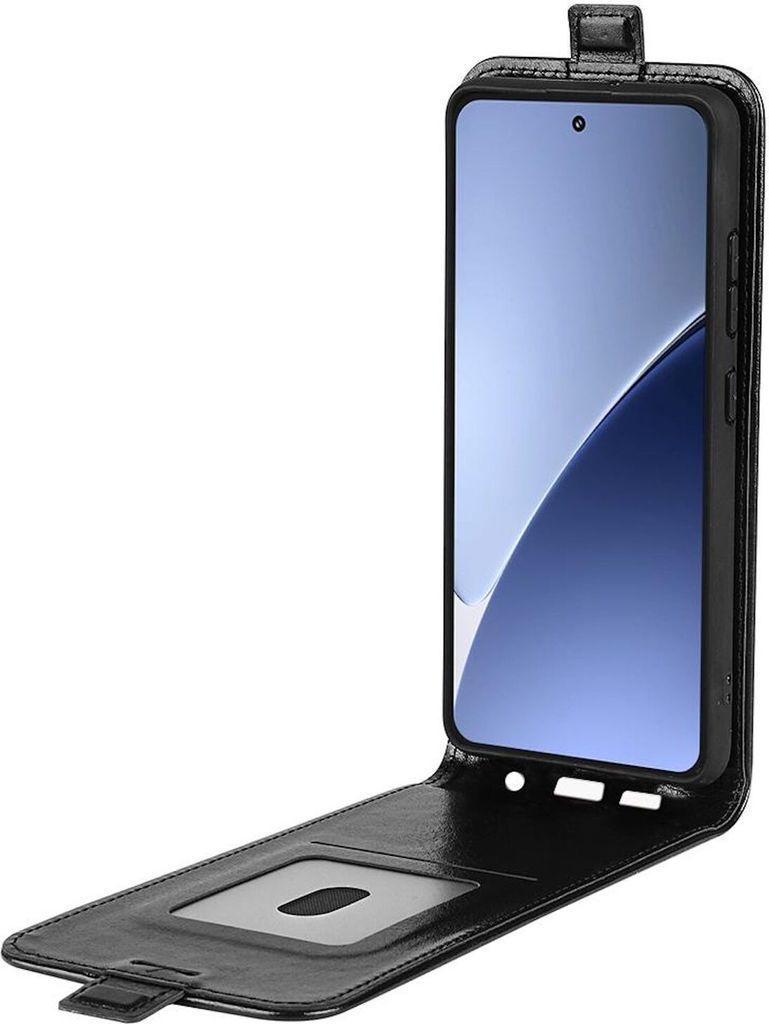 Für Xiaomi 15 Pro Vertikale Flip Handy Tasche Hülle Cover Schutz Case Schwarz