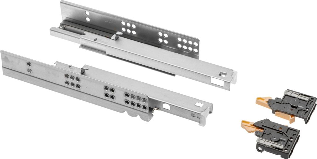 GTV MODERN SLIDE 300 mm Schubladenführung – Vollauszug Soft‐Close, Tragkraft 35 kg, unten, verzinkt