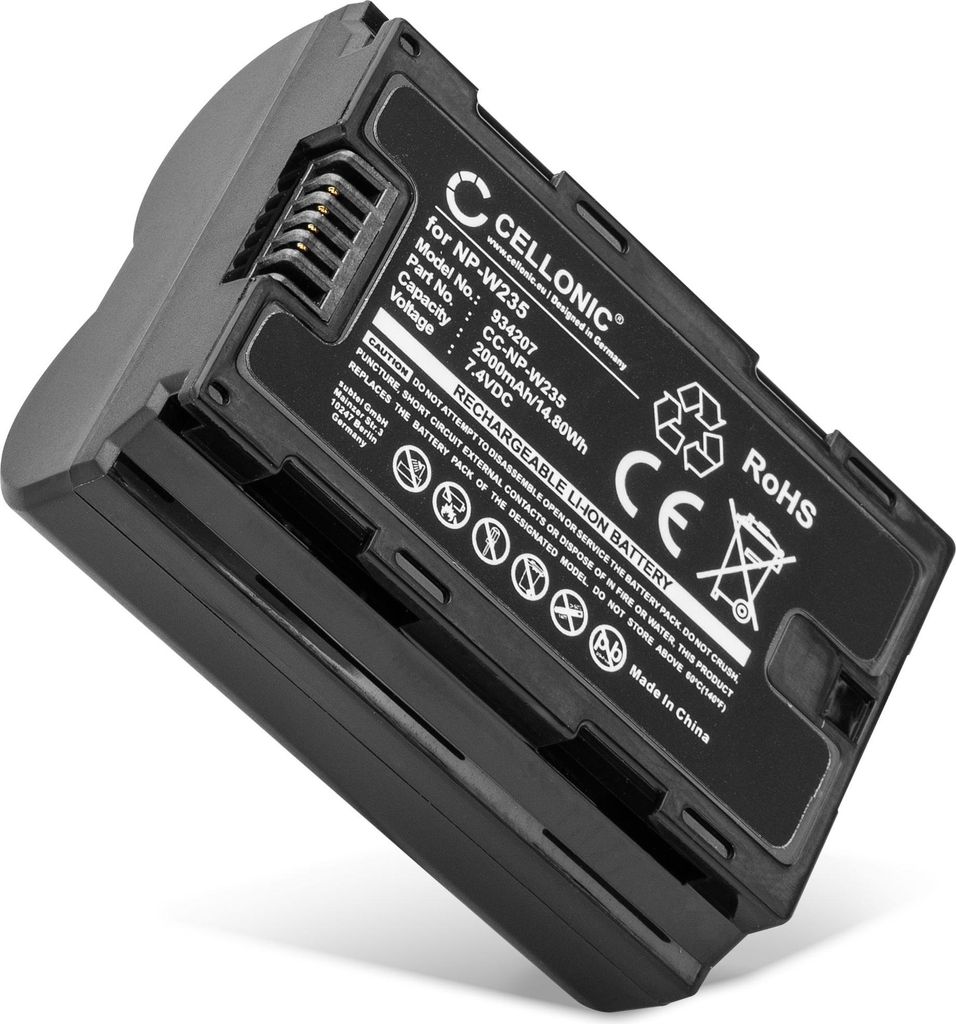 subtel 1x Akku für Kamera Kompatibel mit FujiFilm GFX100S, GFX 50S II, Kompatibel mit Fuji FujiFilm X-T4, FujiFilm NP-W235 - (2000mAh, 7.4V)
