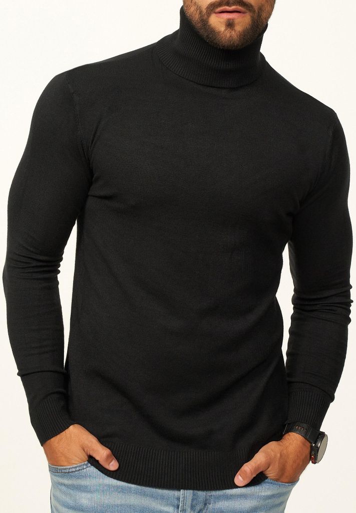 DAILY Baumwolle Herren Rollkragenpullover als Feinstrick Pulli in Slim Fit für Herren Männer Winterpullover - Casual & Business Look Rolli