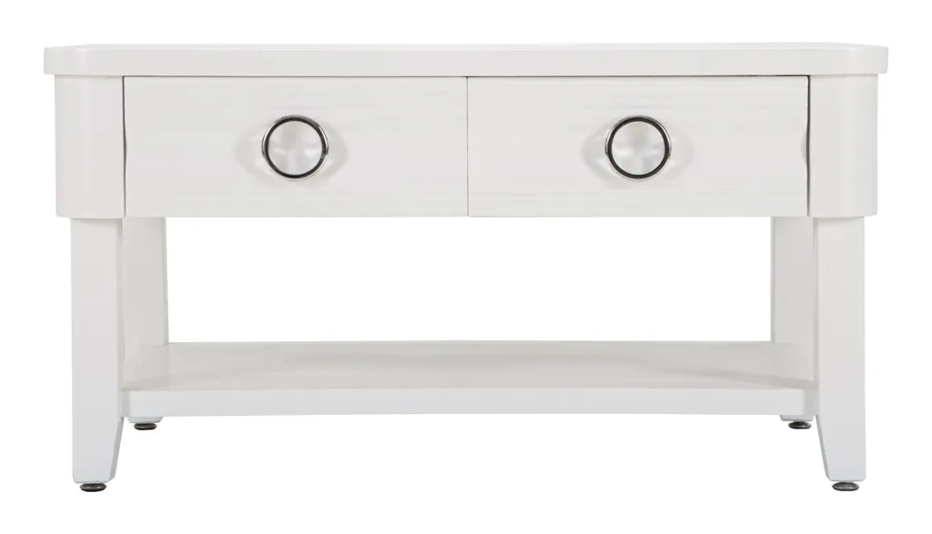 Table Basse 90cm Blanche pour Apéritifs entre Amis - Modèle Shine Chic