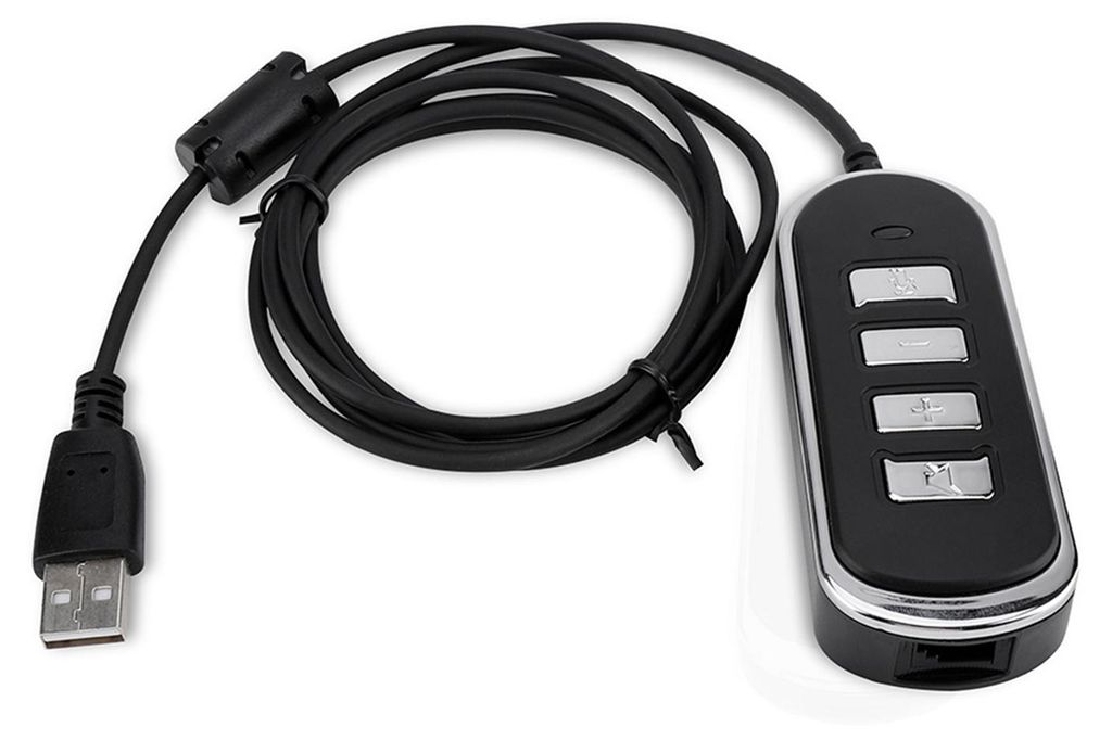 RJ9-zu-USB-Audio-Kopfhörer-Konverterkabel mit Steuereinheit
