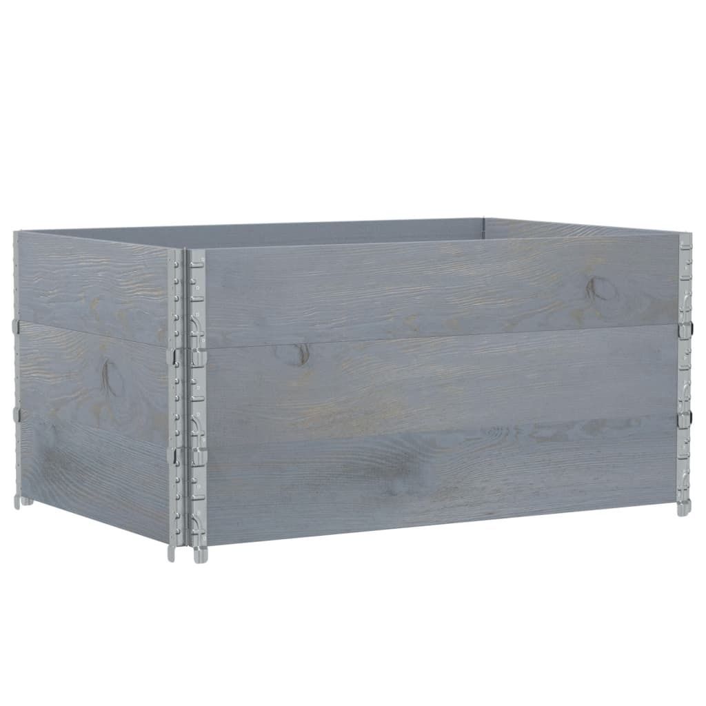 vidaXL Paletten-Aufsatzrahmen 3 Stk. Grau 120x80 cm Massivholz Kiefer