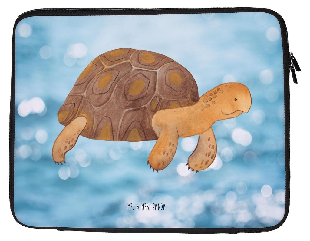 Mr. & Mrs. Panda Laptop Tasche Schildkröte Marschieren 33 x 42 cm - Oceanblue - Geschenk, Schildkröten, Hülle, Case, Laptophülle, Lieblingsmens...